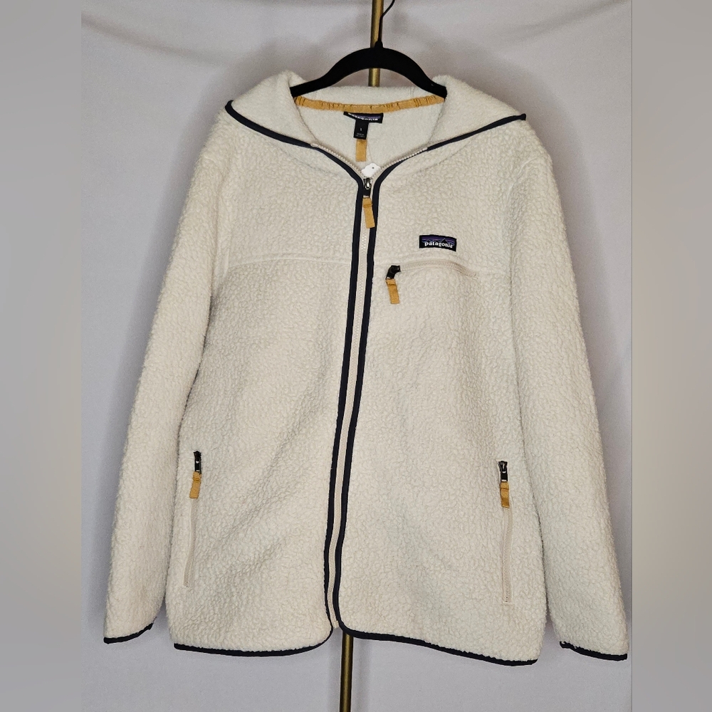 Patagonia Women's Retro Pile Hoody Pelican Cream Fleece Jacket